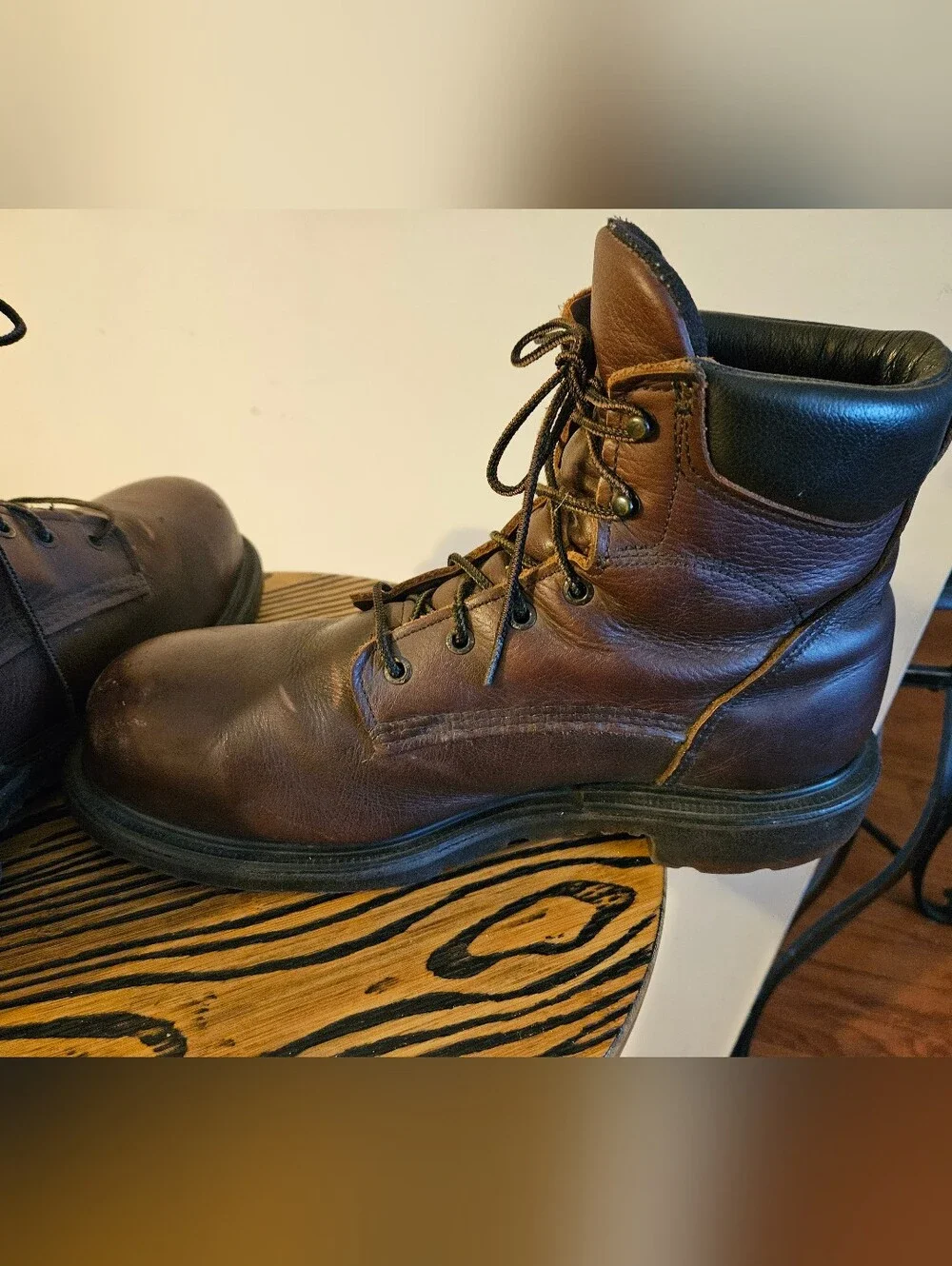 Red Wing Shoes Brown Leather Lace-Up Work Boots